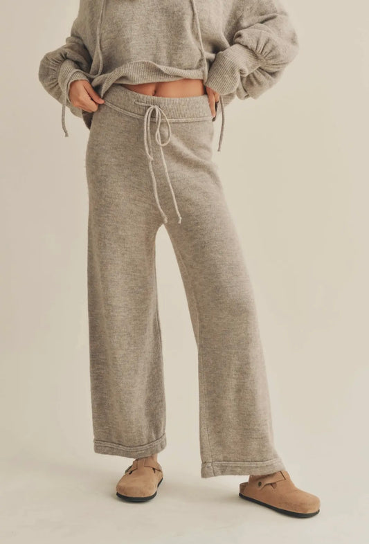 Ribbed waist band sweater pants