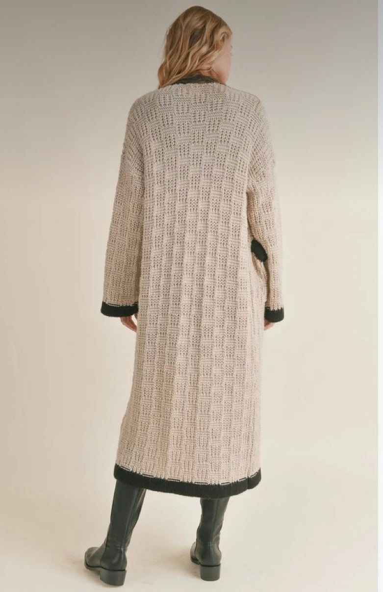 Annie textured long knit sweater